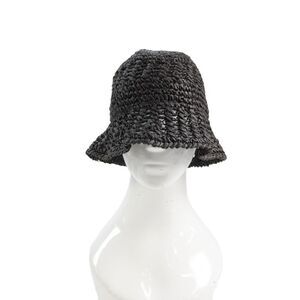 COS Womens Paper Woven Bucket Hat Solid Gray Size XS